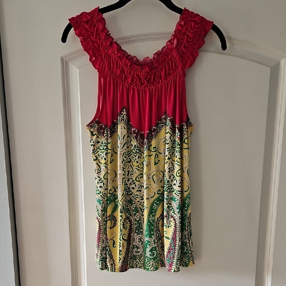 Tahari Patterned Tank Top - Picture 1 of 10